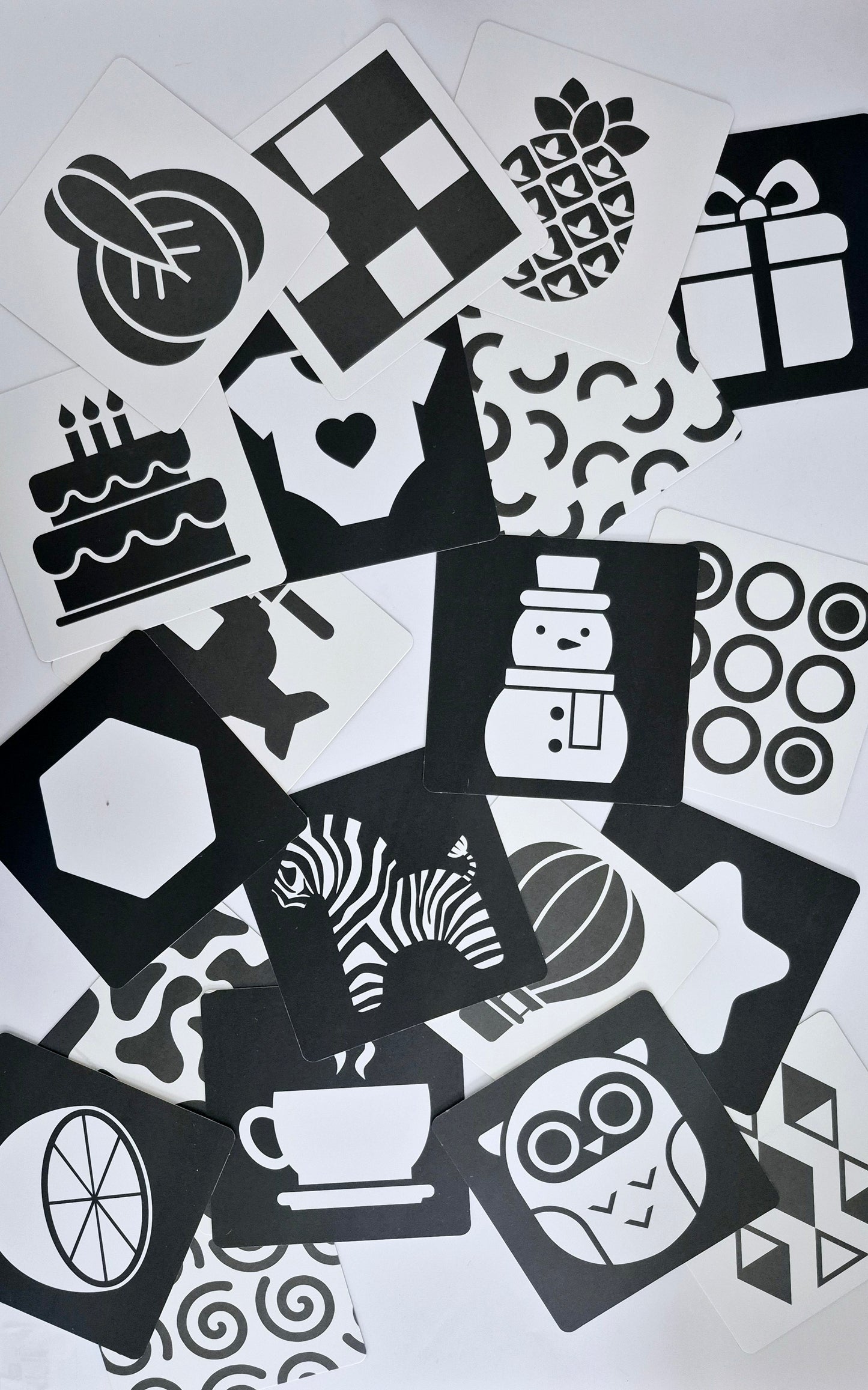 Ensemble de 20 cartes de visions réversibles pour bébé