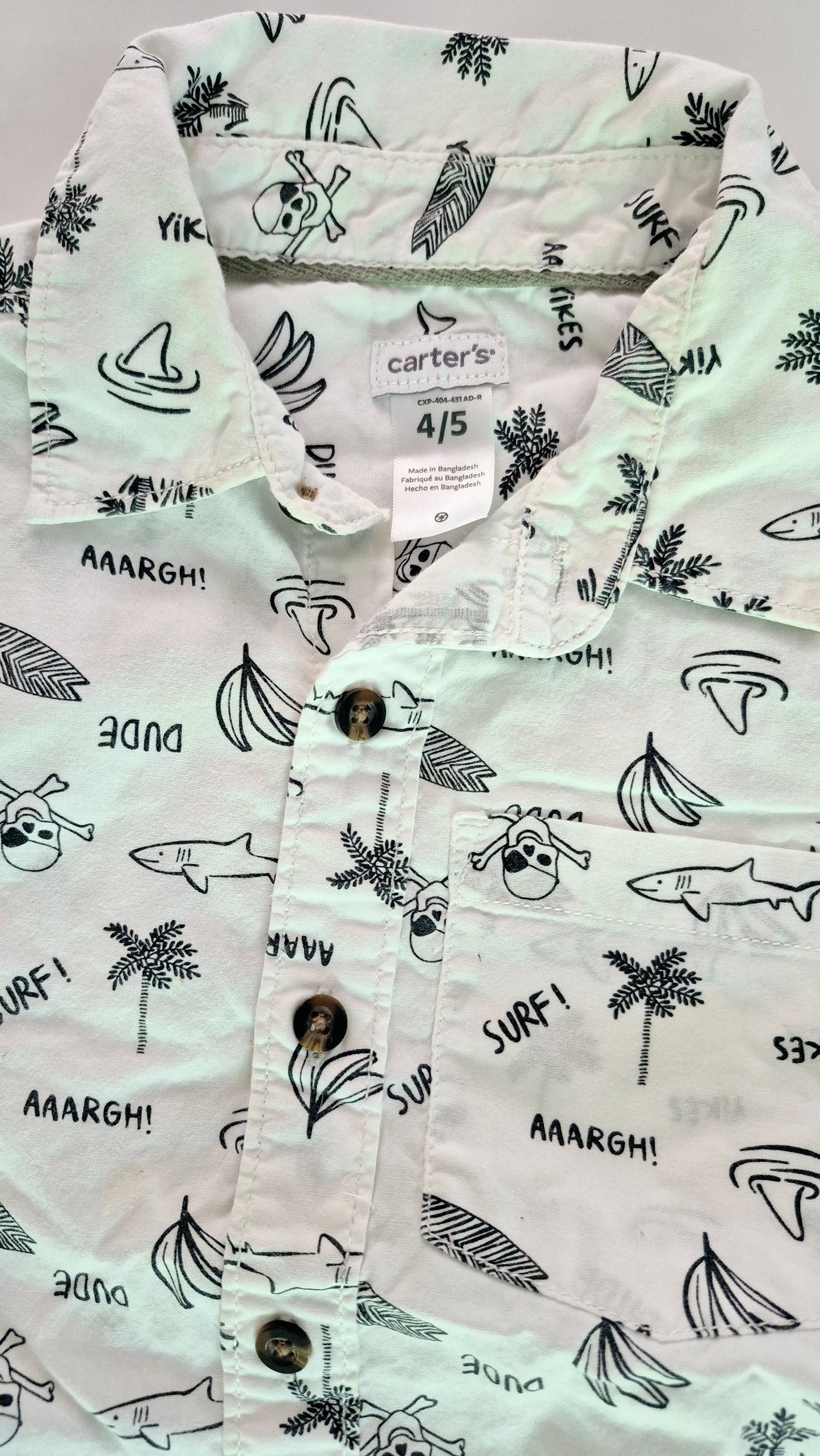 Chemise 4-5T Carter's (Imparfait léger voir photo)