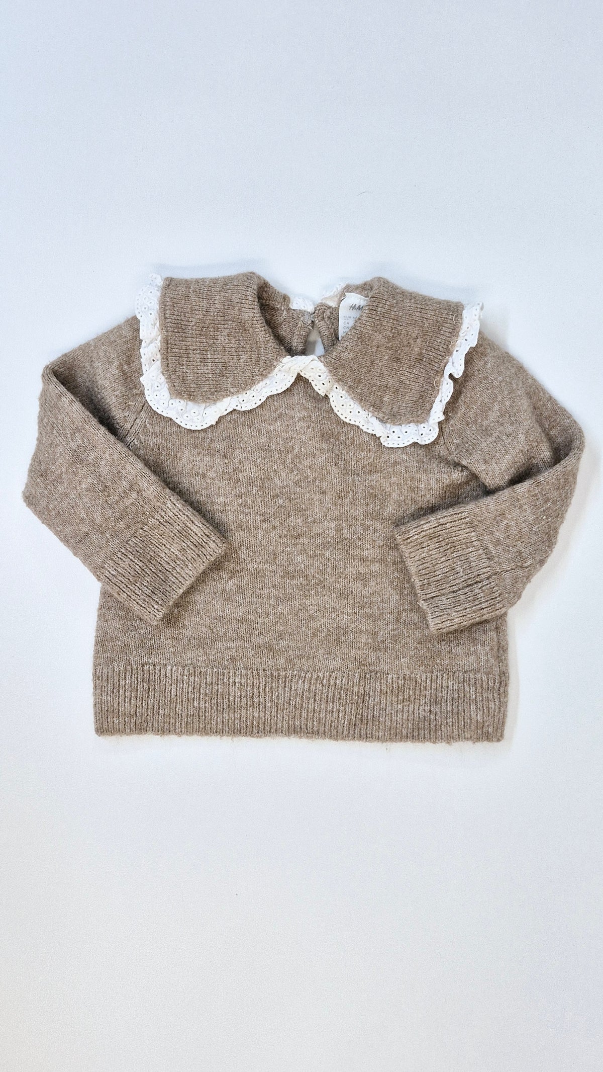 Chandail Tricot 4-6 mois H&M (Imparfait dentelle jauni au milieu)